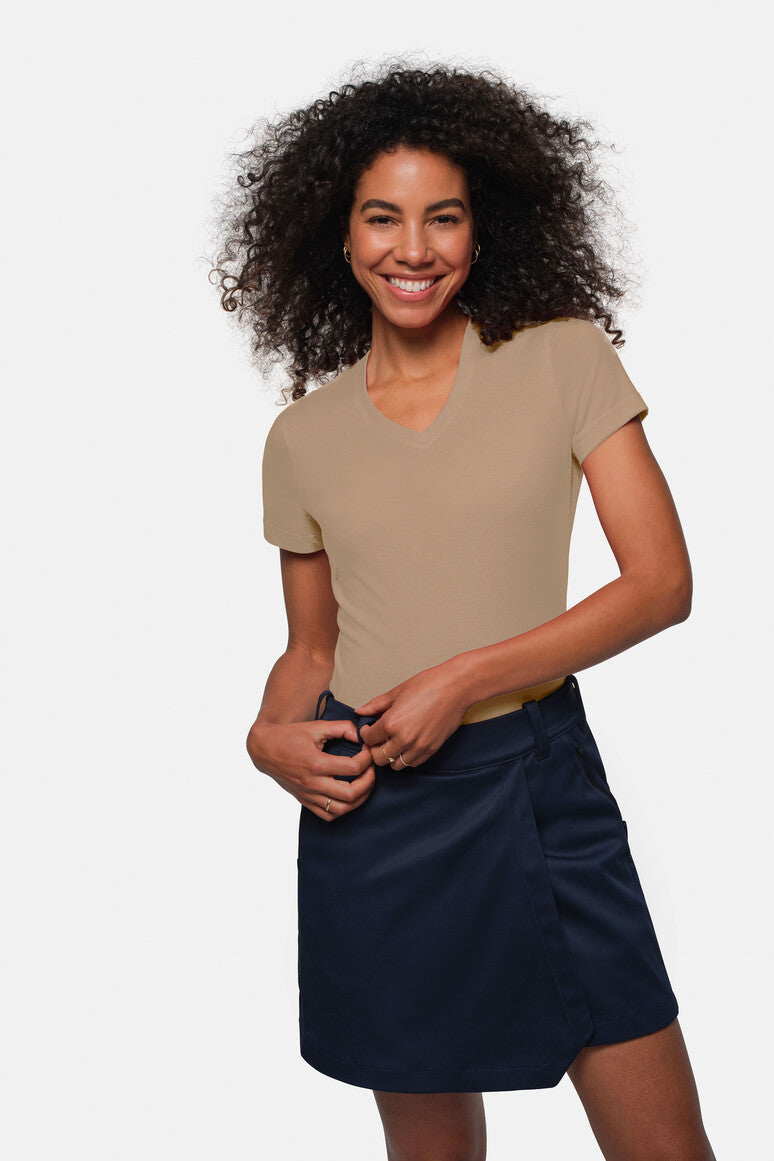 HAKRO Damen V-Shirt MIKRALINAR® - khaki