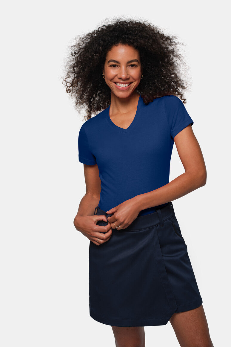 HAKRO Damen V-Shirt MIKRALINAR® - ultramarinblau