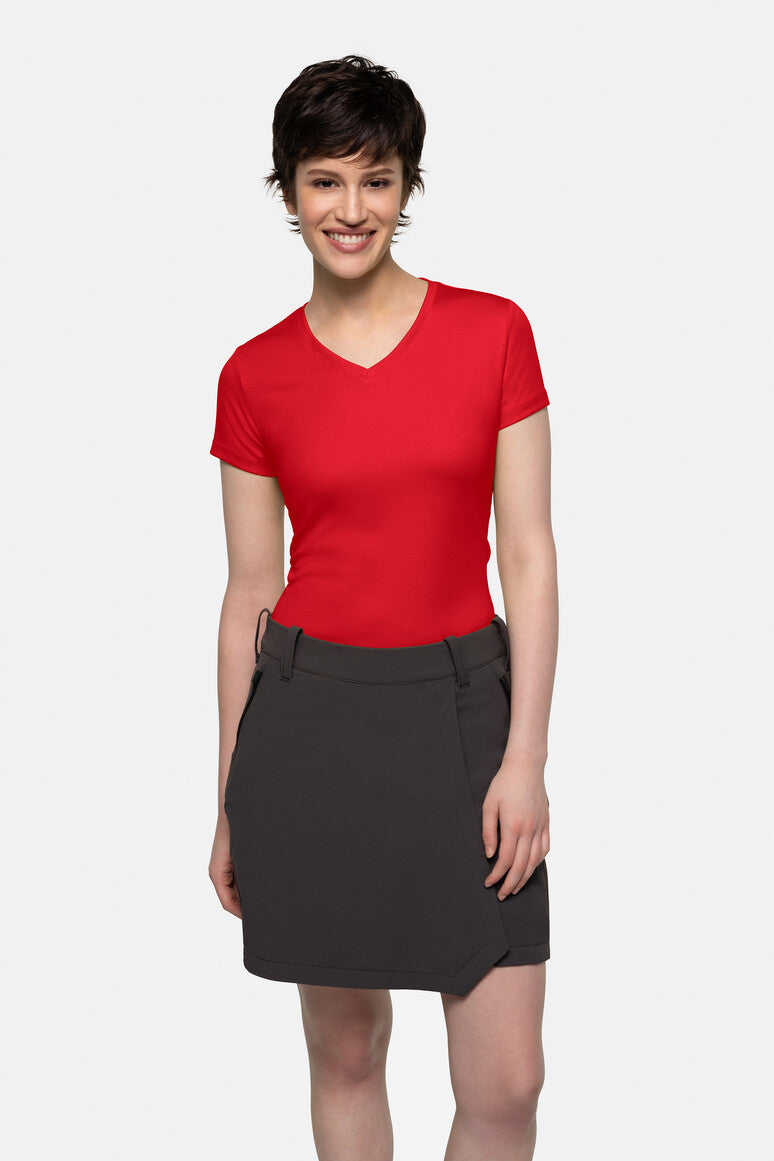 HAKRO Damen V-Shirt COOLMAX® ECO - rot