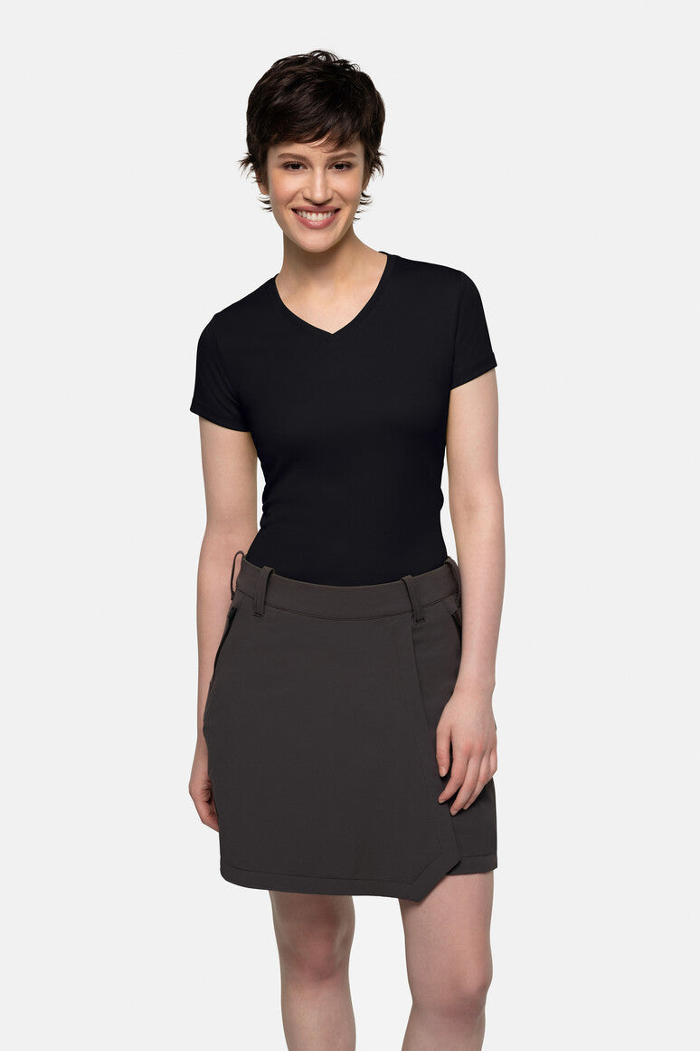 HAKRO Damen V-Shirt COOLMAX® ECO - schwarz