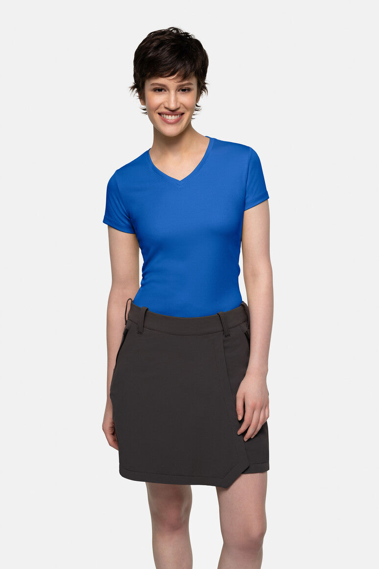 HAKRO Damen V-Shirt COOLMAX® ECO - royalblau