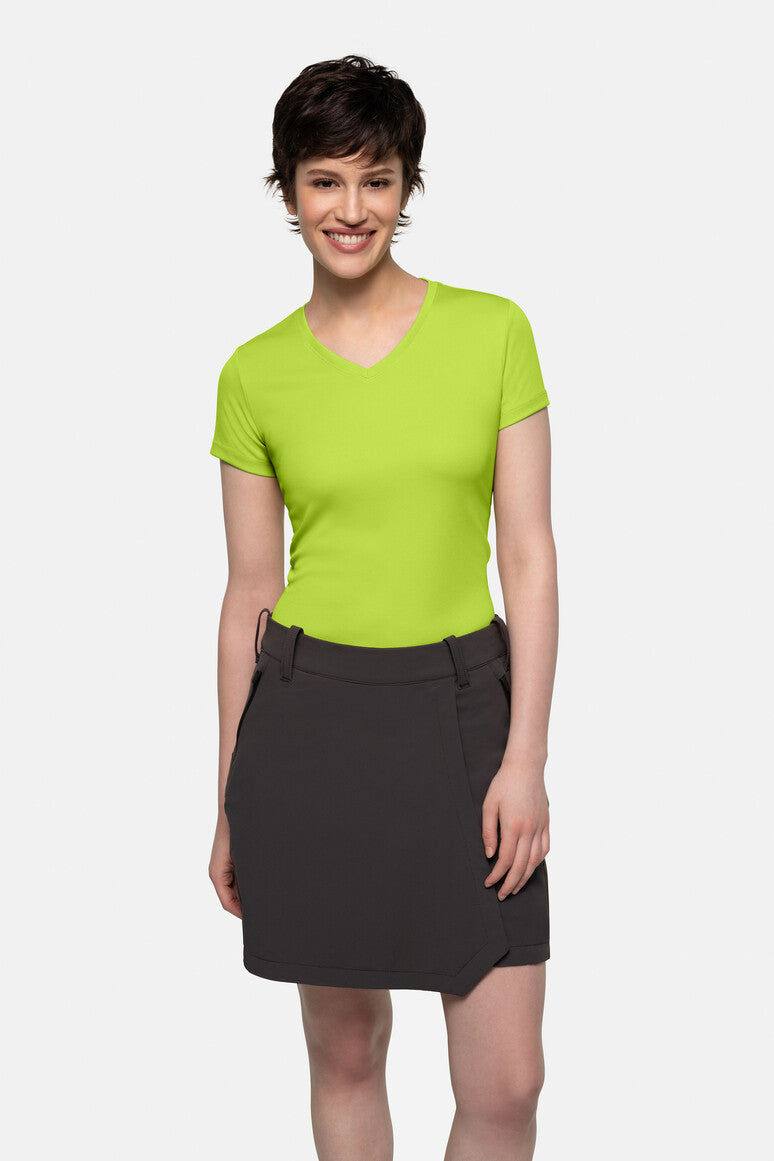 HAKRO Damen V-Shirt COOLMAX® ECO - kiwi