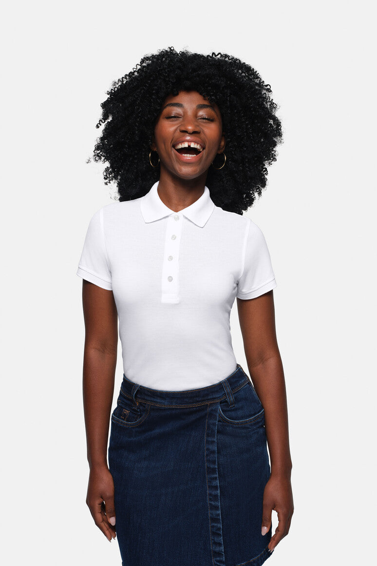 HAKRO Damen Poloshirt Pima-Baumwolle - weiß