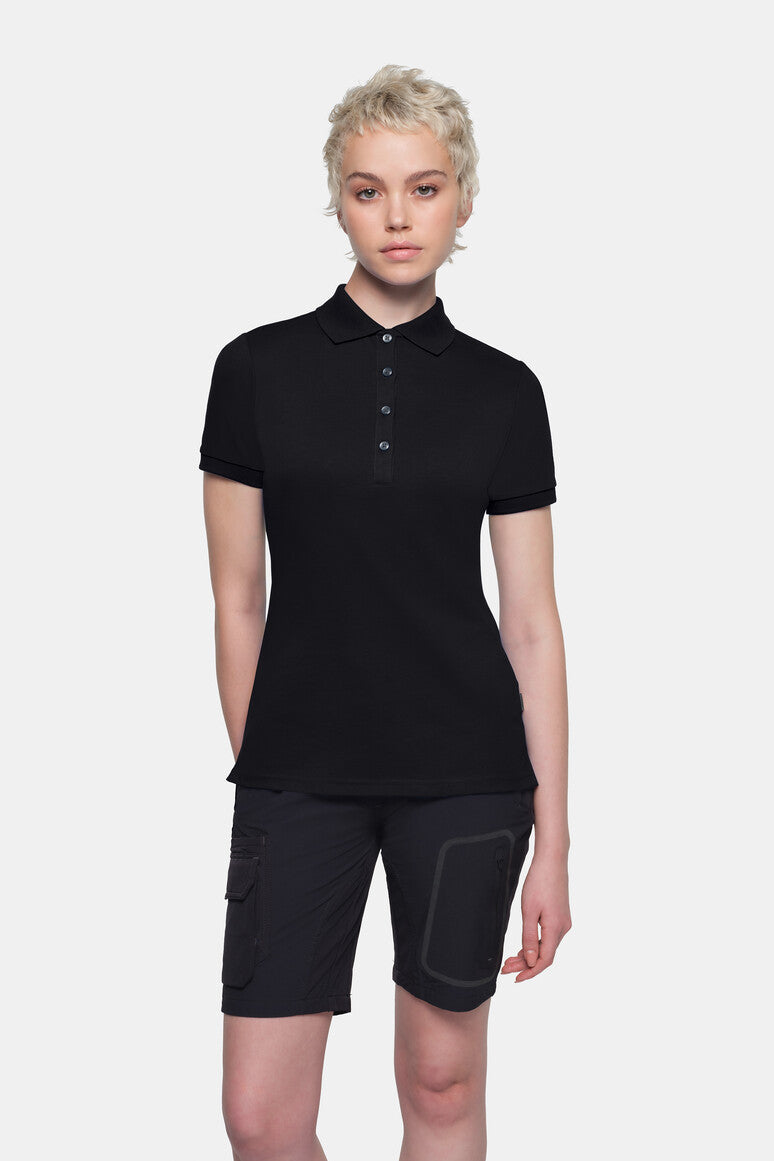 HAKRO COTTON TEC® Damen Poloshirt - schwarz