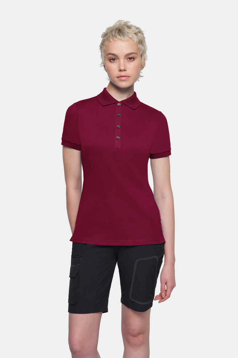 HAKRO COTTON TEC® Damen Poloshirt - weinrot