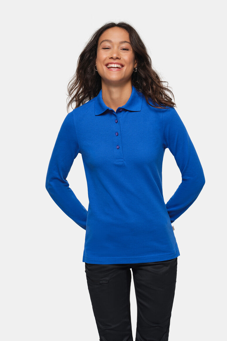HAKRO Damen Longsleeve-Poloshirt MIKRALINAR® - royalblau