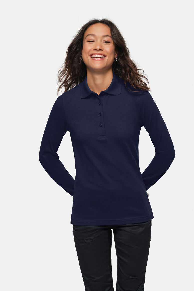 HAKRO Damen Longsleeve-Poloshirt MIKRALINAR® - tinte