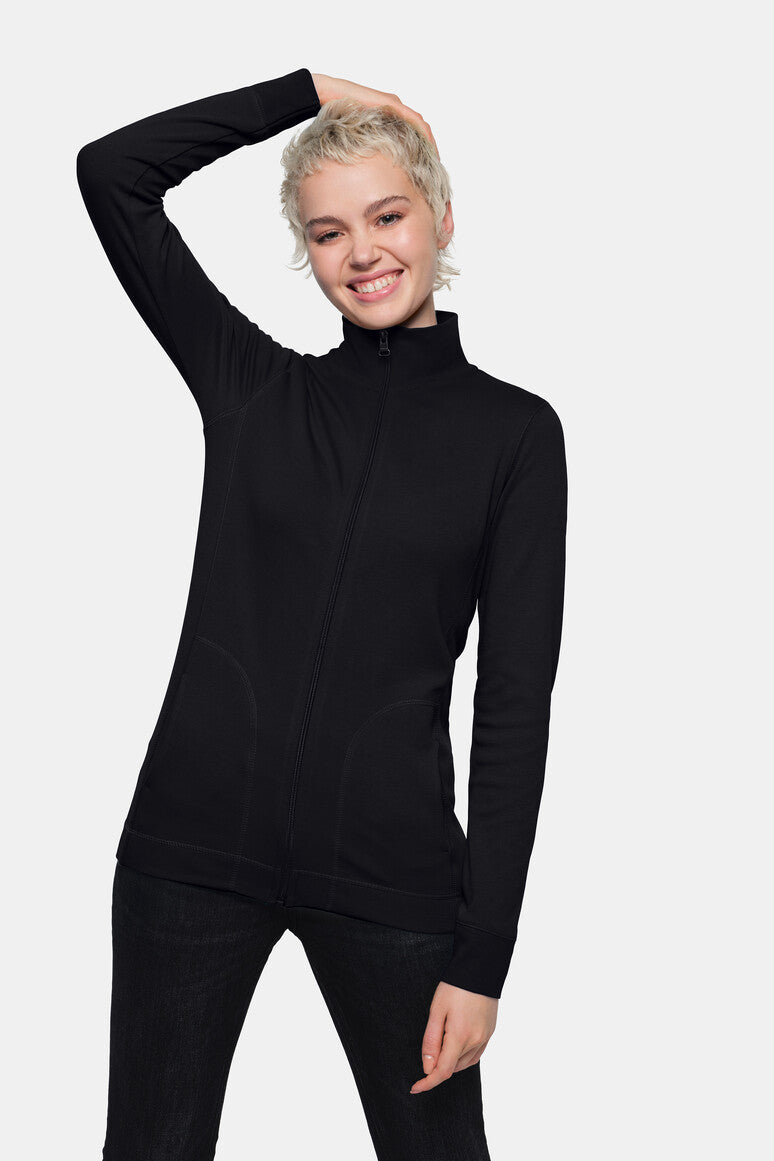 HAKRO Damen Interlockjacke - schwarz