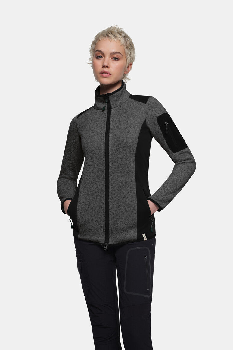 HAKRO Damen Strickfleecejacke - anthrazit meliert