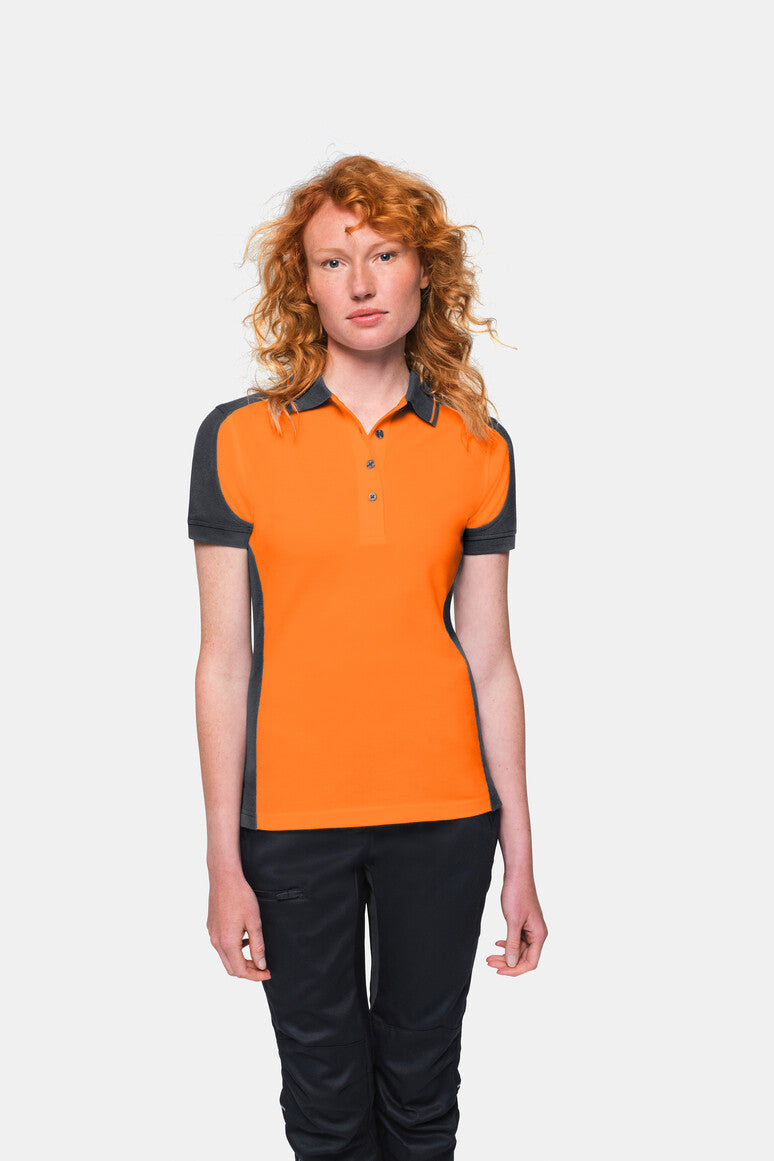 HAKRO Damen Poloshirt Contrast MIKRALINAR® - orange/anthrazit