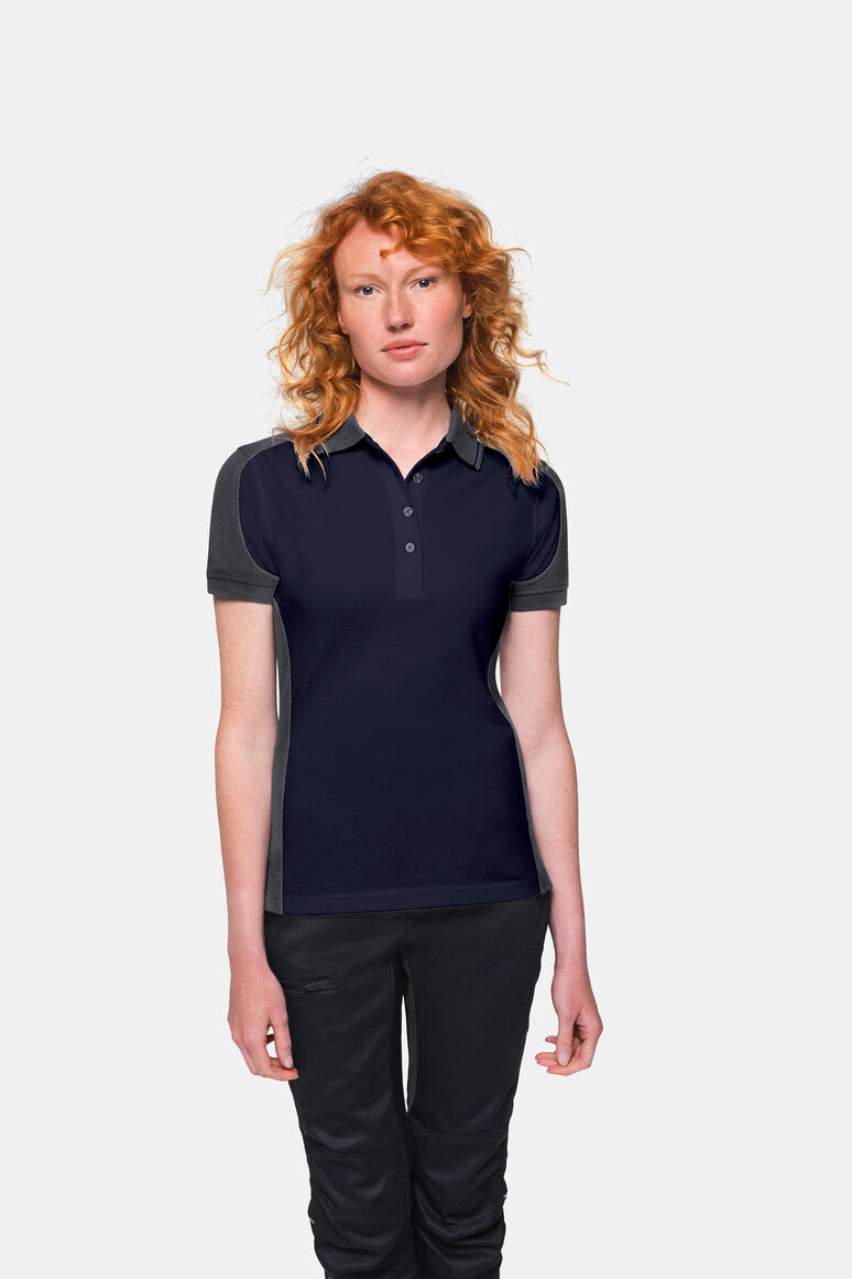 HAKRO Damen Poloshirt Contrast MIKRALINAR® - tinte/anthrazit