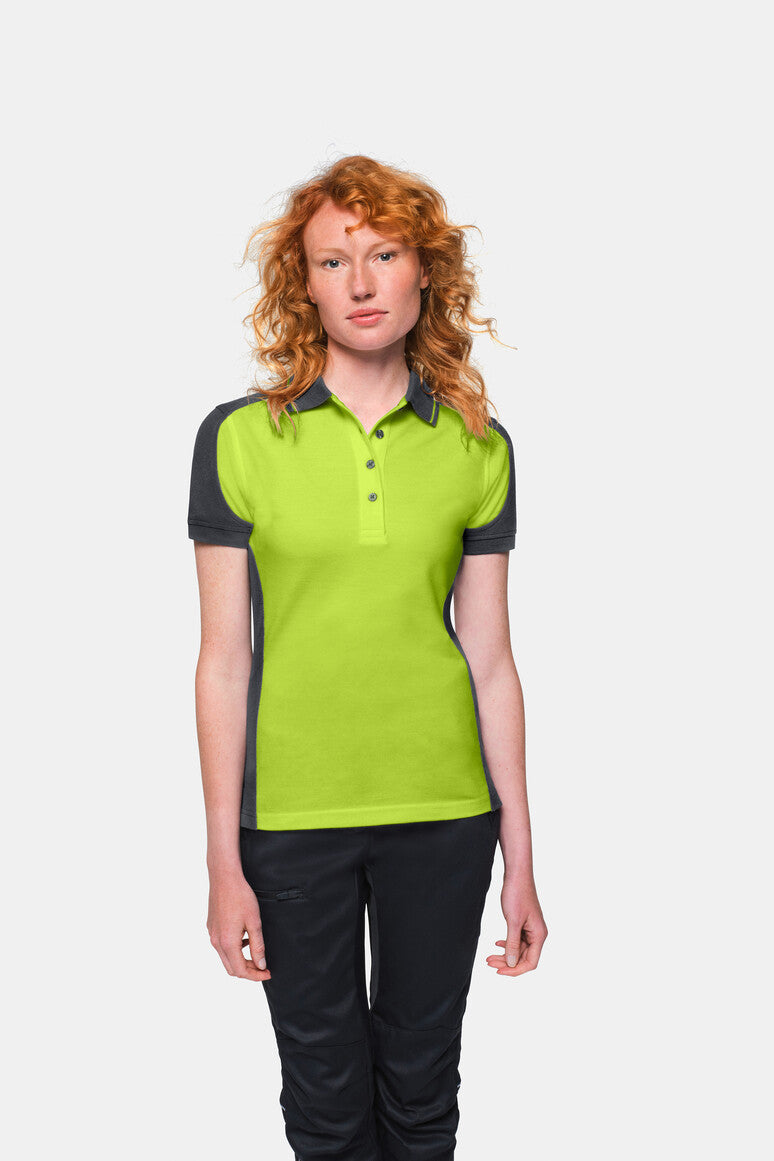 HAKRO Damen Poloshirt Contrast MIKRALINAR® - kiwi/anthrazit