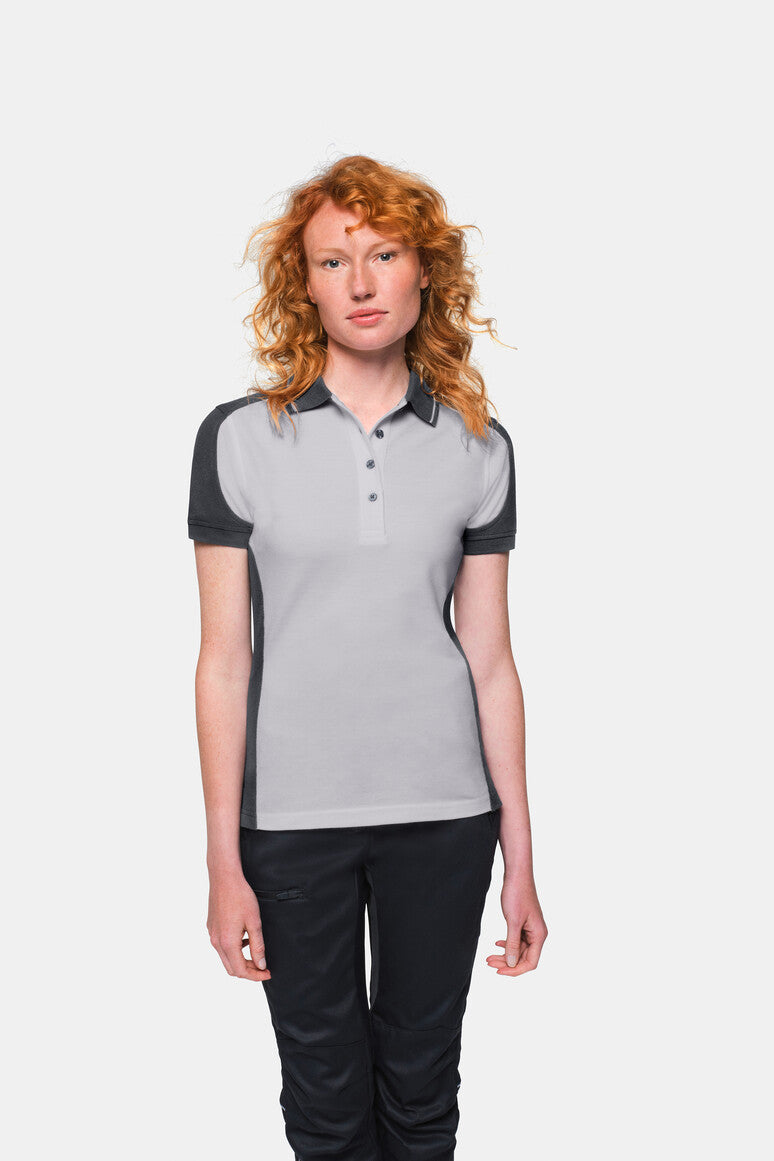 HAKRO Damen Poloshirt Contrast MIKRALINAR® - titan/anthrazit