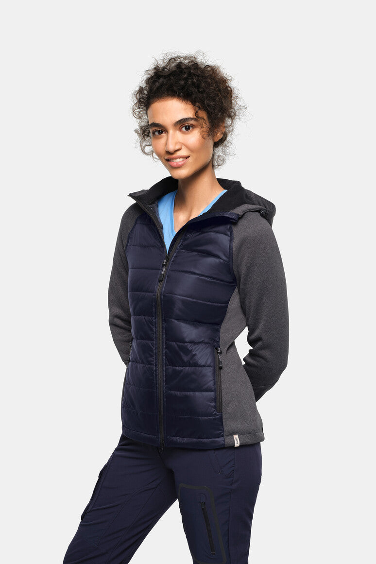 HAKRO Damen Kapuzen-Hybridjacke Contrast - tinte