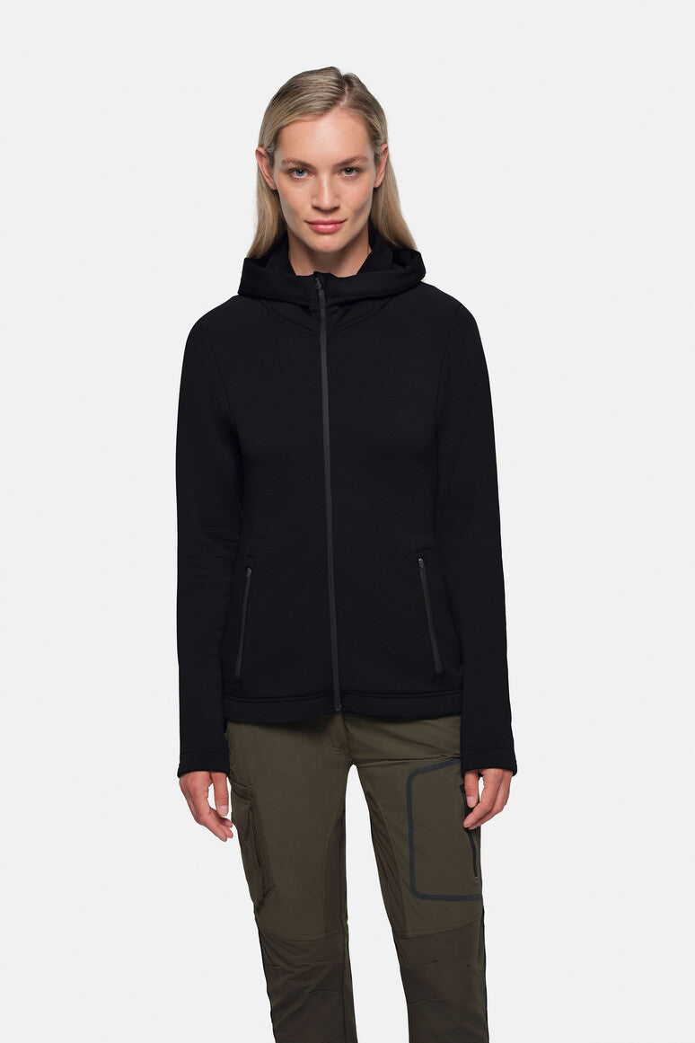 HAKRO Damen Kapuzen-Tecjacke ECO - schwarz