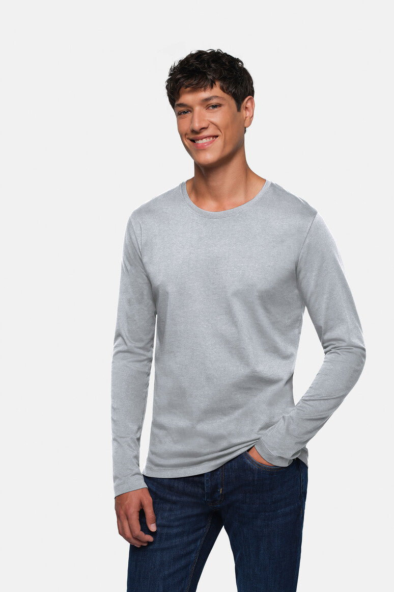 HAKRO Longsleeve Heavy - grau meliert