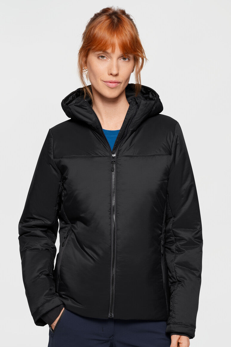 HAKRO Damen Kapuzen-Thermo-Loftjacke - schwarz