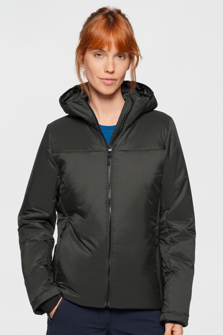 HAKRO Damen Kapuzen-Thermo-Loftjacke - karbongrau