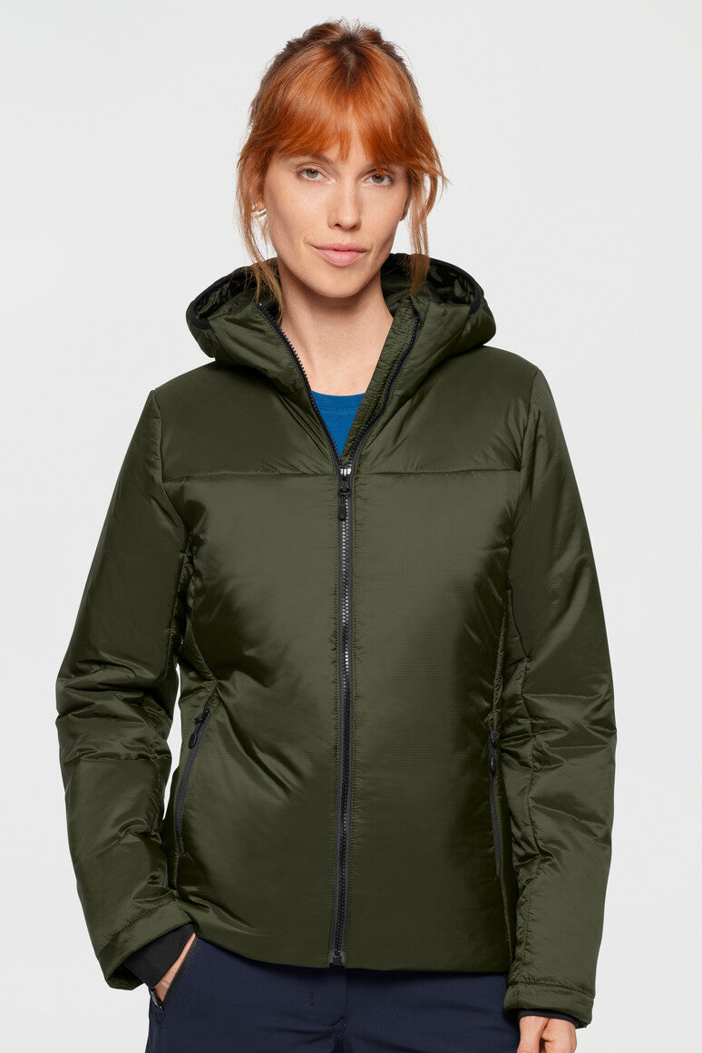 HAKRO Damen Kapuzen-Thermo-Loftjacke - olive