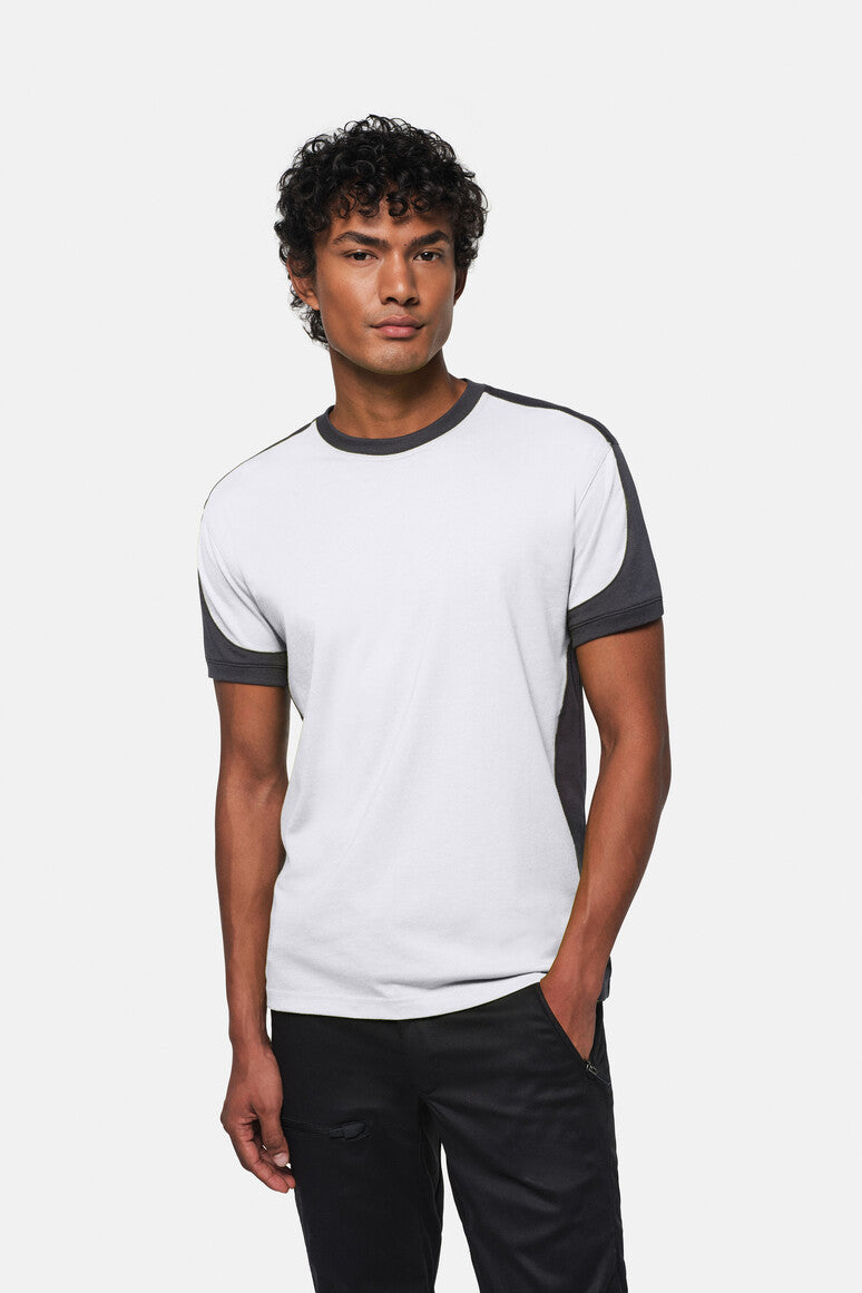 HAKRO T-Shirt Contrast MIKRALINAR® - weiß/anthrazit