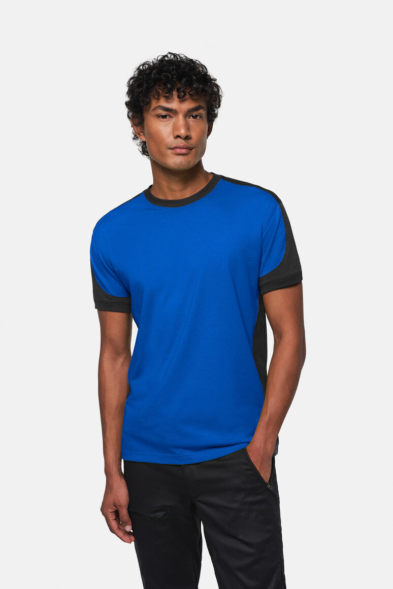 HAKRO T-Shirt Contrast MIKRALINAR® - royalblau/anthrazit