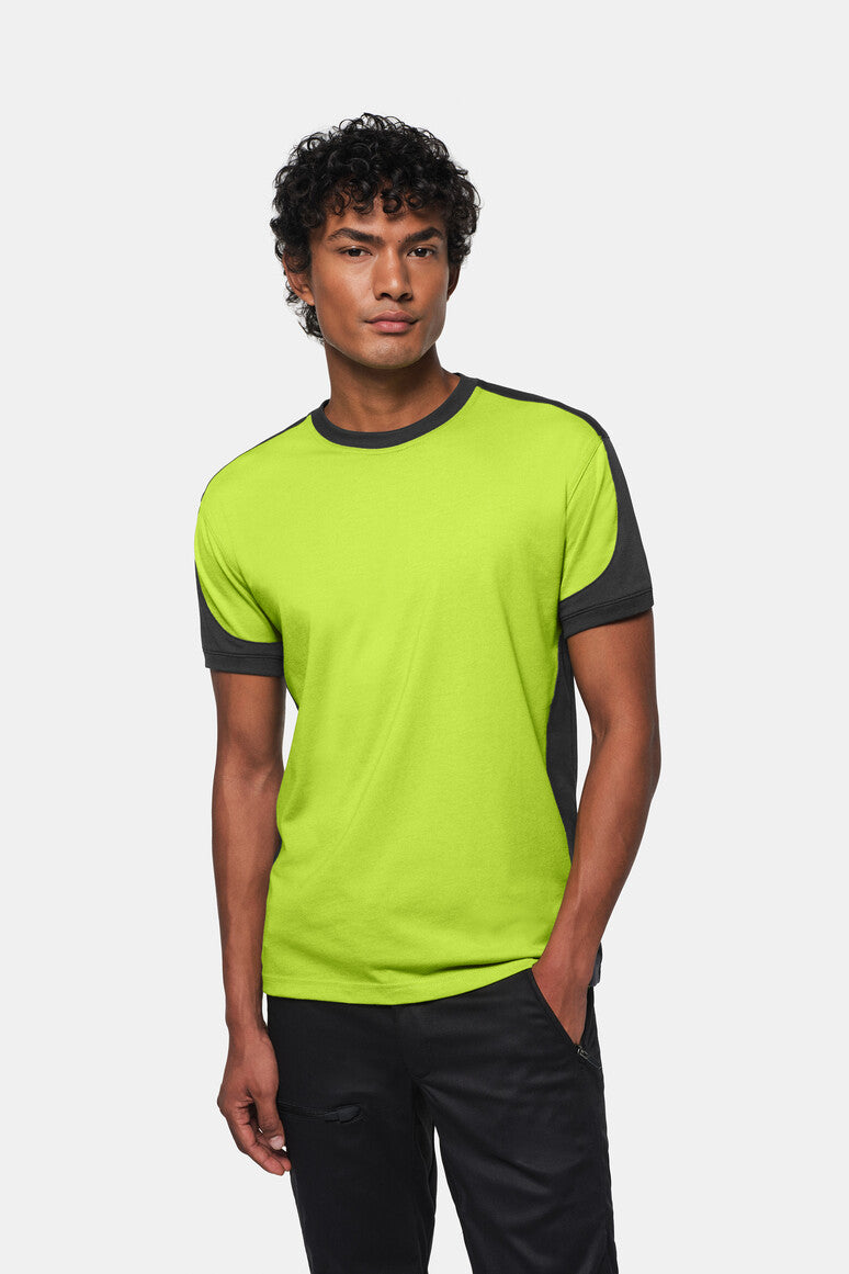 HAKRO T-Shirt Contrast MIKRALINAR® - kiwi/anthrazit