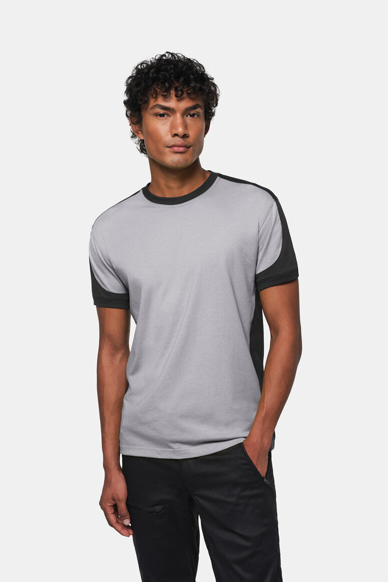 HAKRO T-Shirt Contrast MIKRALINAR® - titan/anthrazit