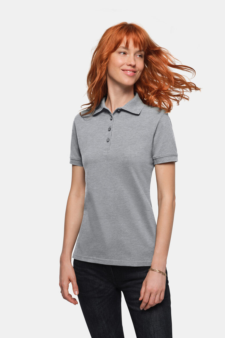 HAKRO Damen Poloshirt Bio-Baumwolle - grau meliert