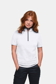 HAKRO Damen Zip-Shirt Piqué MIKRALINAR® ECO - weiß