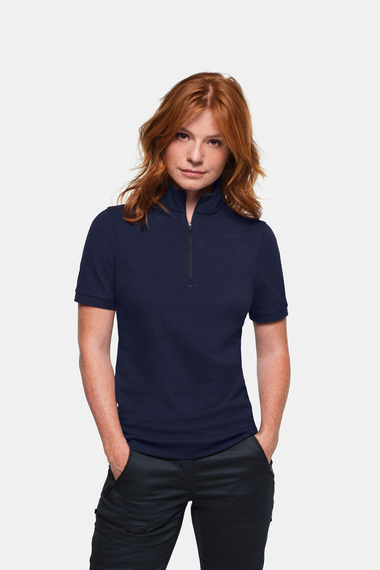 HAKRO Damen Zip-Shirt Piqué MIKRALINAR® ECO - tinte