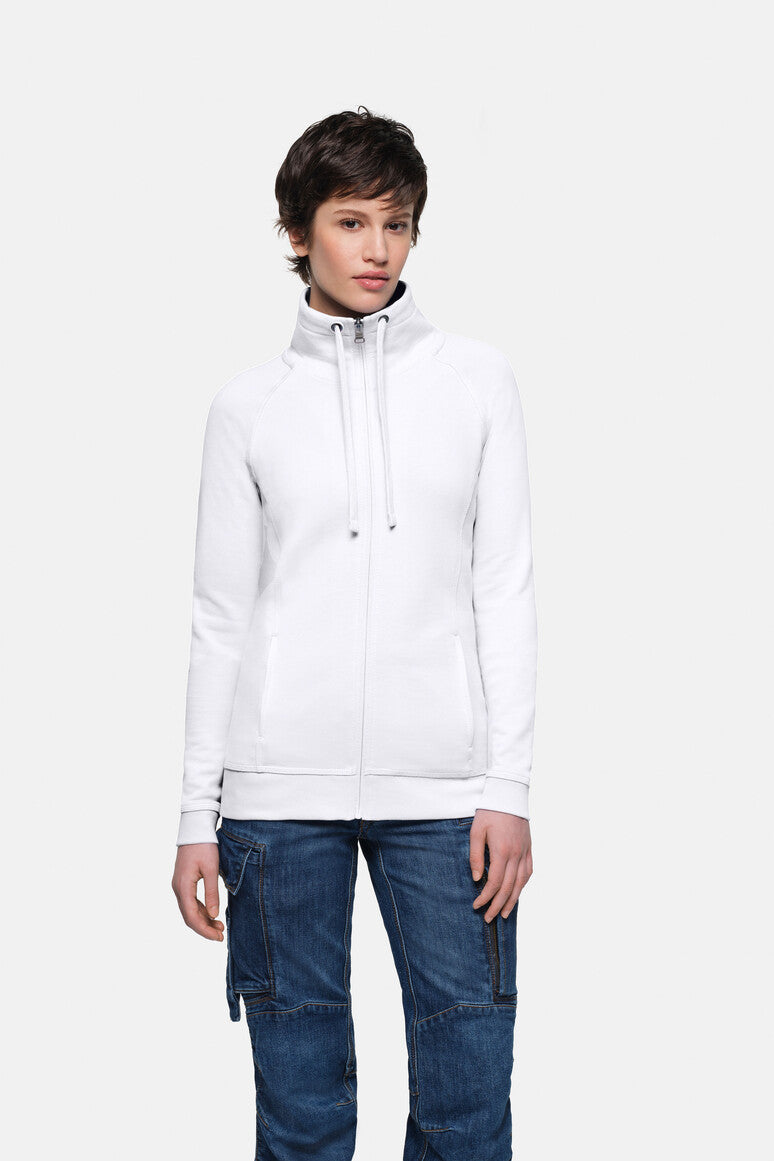 HAKRO Damen Sweatjacke Premium - weiß