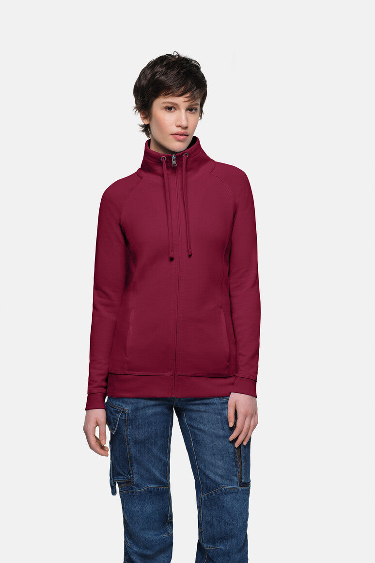 HAKRO Damen Sweatjacke Premium - weinrot