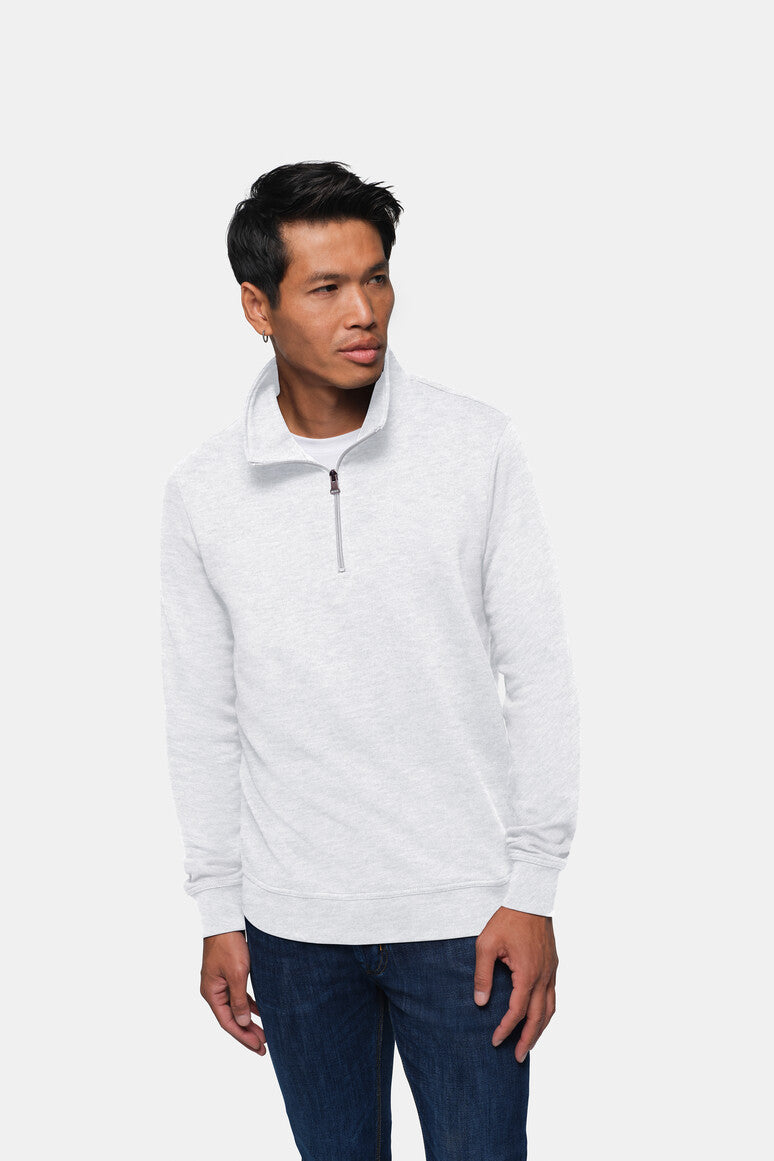 HAKRO Zip-Sweatshirt Premium - ash meliert