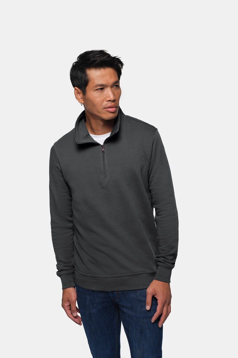 HAKRO Zip-Sweatshirt Premium - karbongrau