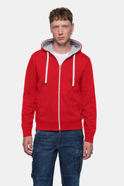 HAKRO Kapuzenjacke Bonded ECO - rot/silber