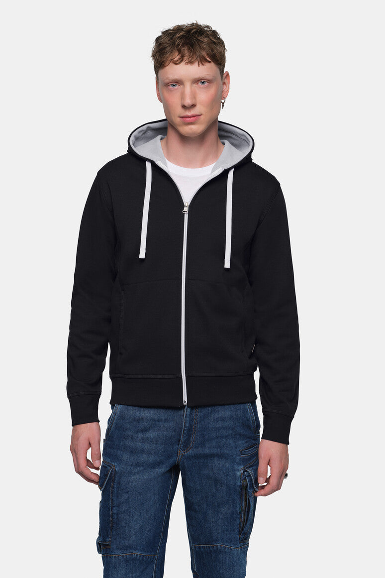 HAKRO Kapuzenjacke Bonded ECO - schwarz/silber