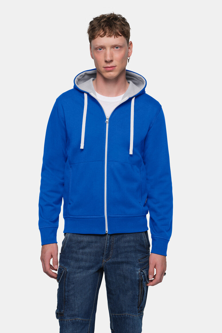 HAKRO Kapuzenjacke Bonded ECO - royalblau/silber