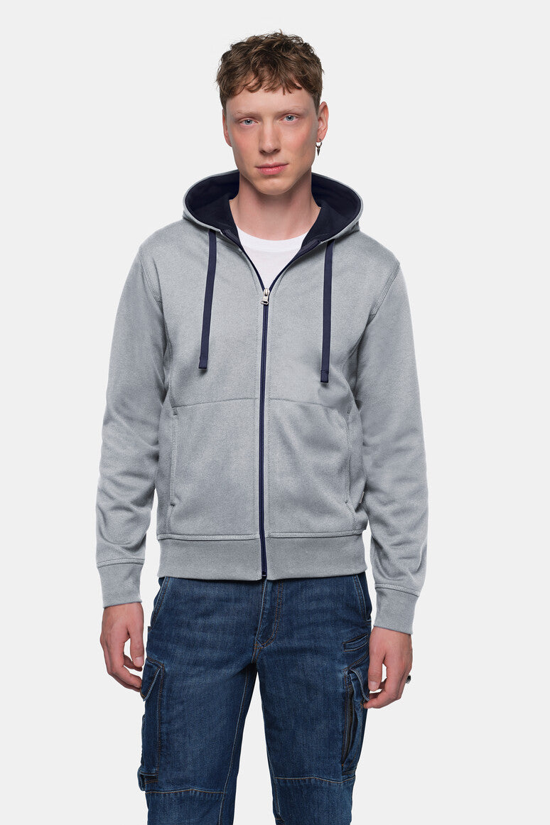 HAKRO Kapuzenjacke Bonded ECO - grau meliert/tinte