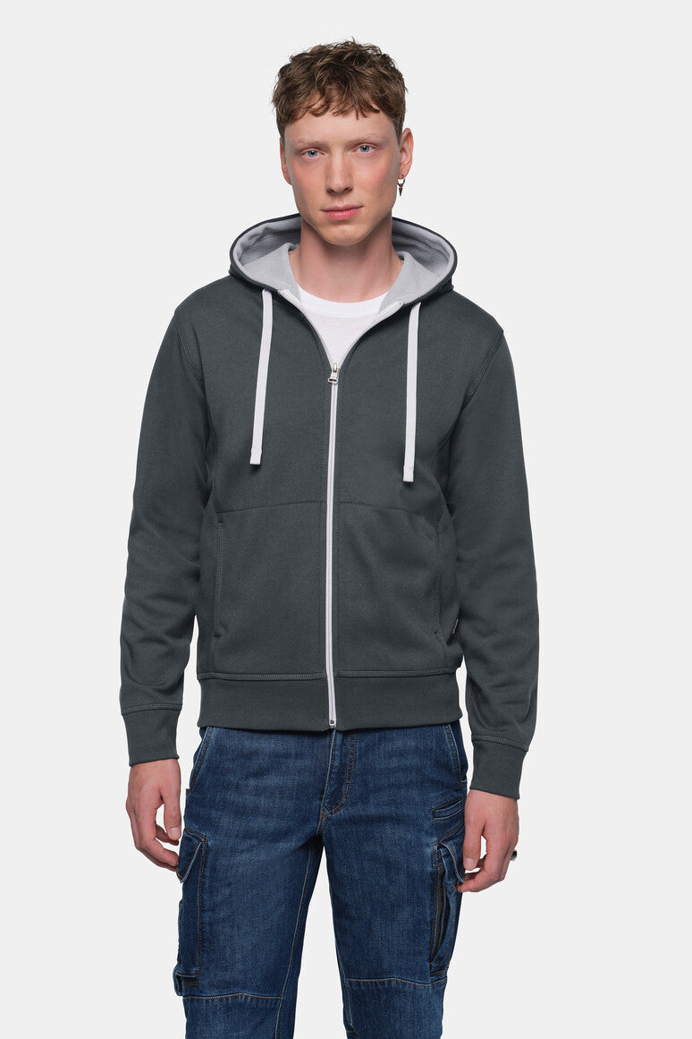 HAKRO Kapuzenjacke Bonded ECO - anthrazit/silber