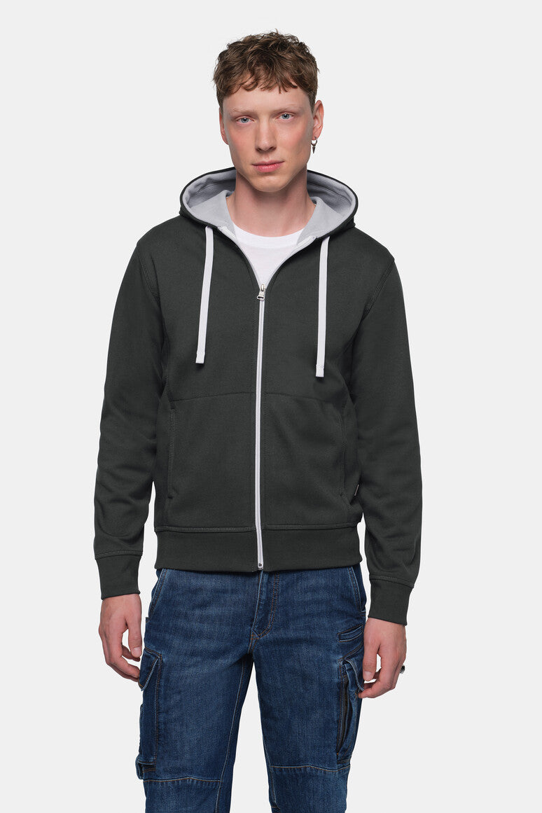 HAKRO Kapuzenjacke Bonded ECO - karbongrau/silber