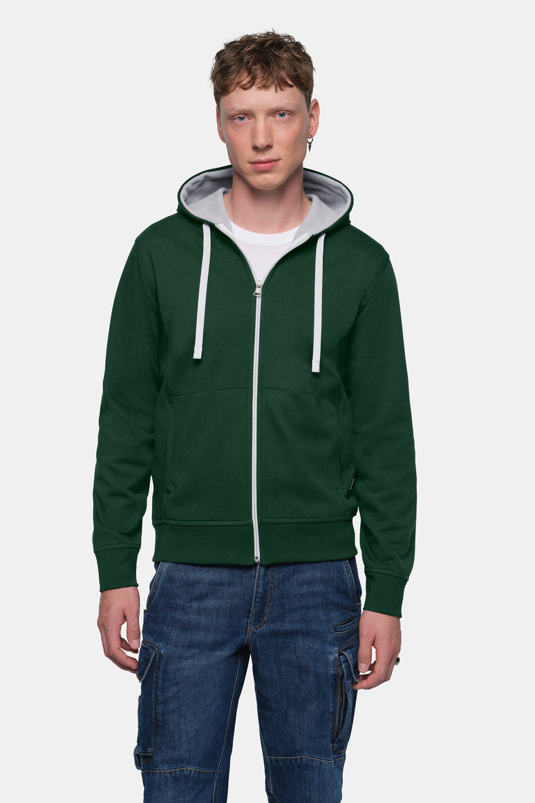 HAKRO Kapuzenjacke Bonded ECO - tanne/silber