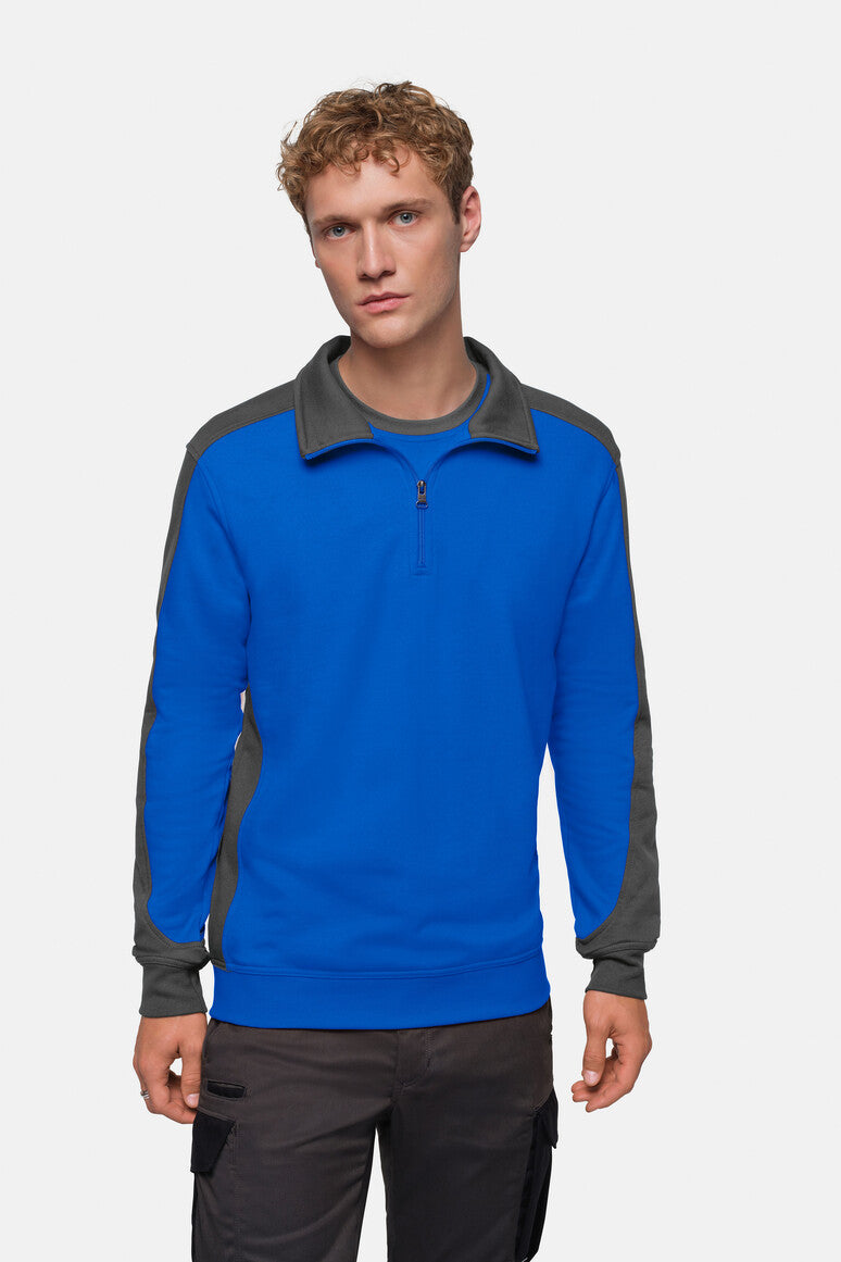HAKRO Zip-Sweatshirt Contrast MIKRALINAR® - royalblau/anthrazit