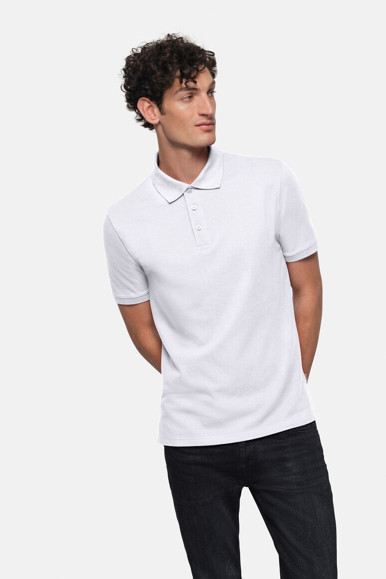 HAKRO Poloshirt Bio-Baumwolle - weiß