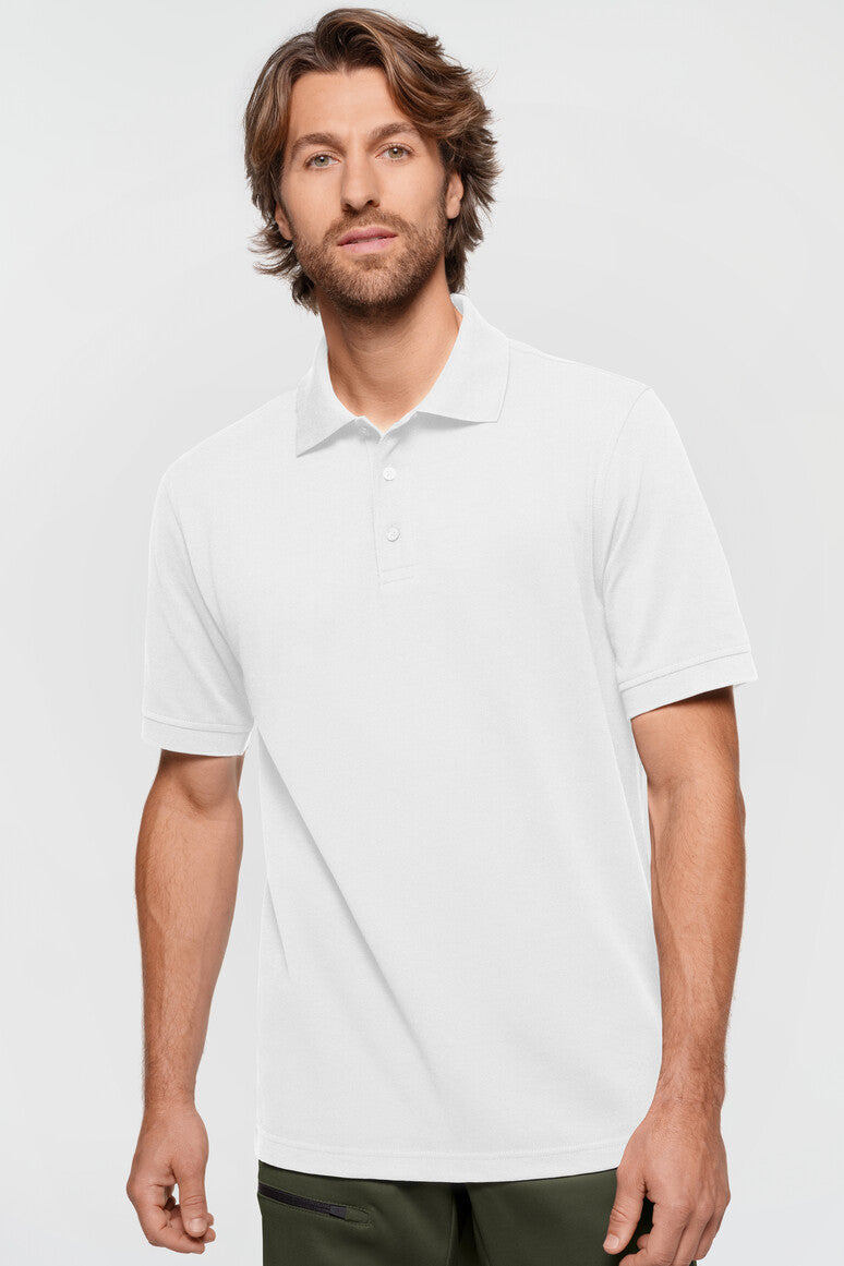 Label-Free Poloshirt Heavy MIKRALINAR® ECO - weiß