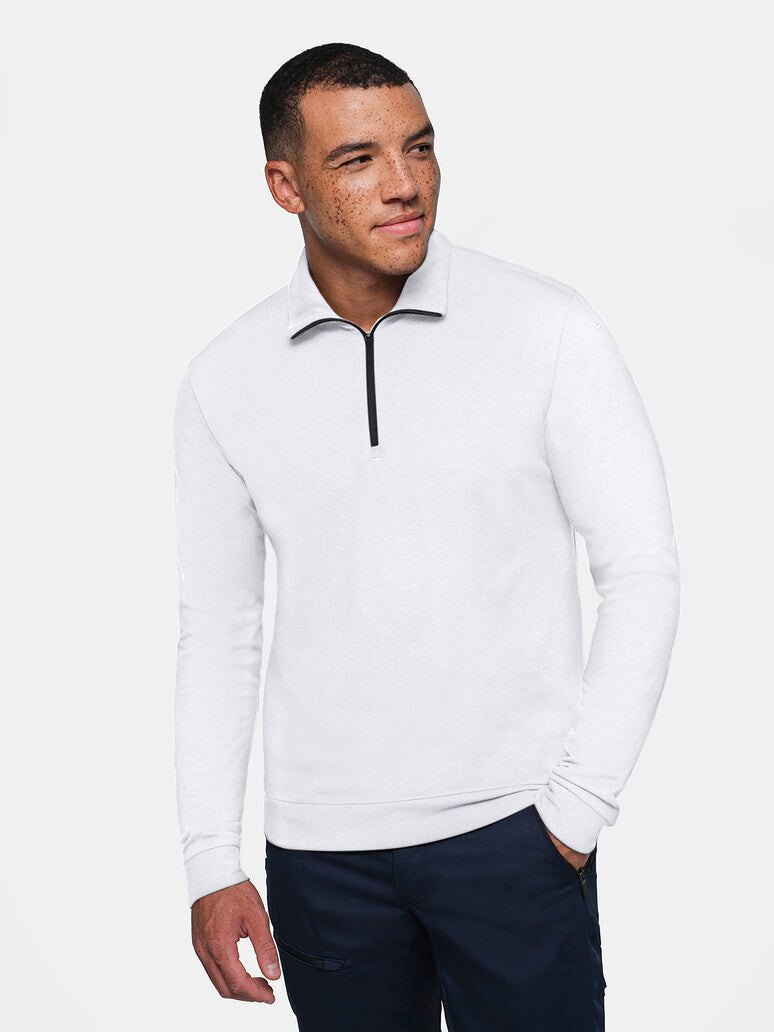 HAKRO Zip-Longsleeve Piqué MIKRALINAR® ECO - weiß