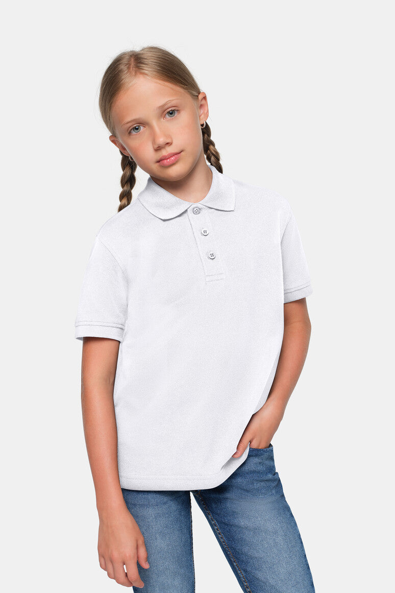 HAKRO Kinder Poloshirt Bio-Baumwolle - weiß