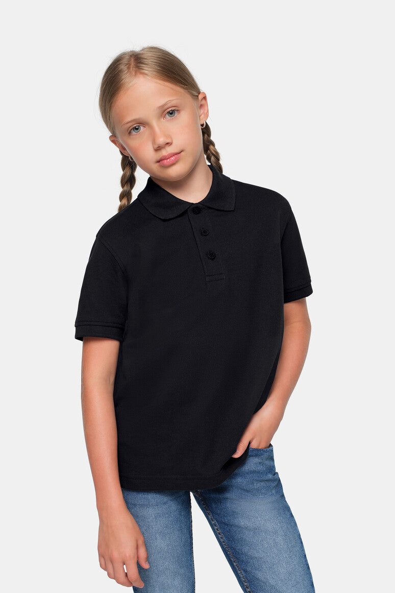 HAKRO Kinder Poloshirt Bio-Baumwolle - schwarz