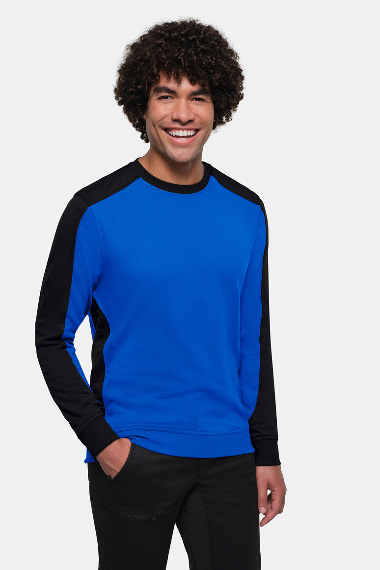 HAKRO Sweatshirt Contrast MIKRALINAR® ECO - royalblau/schwarz