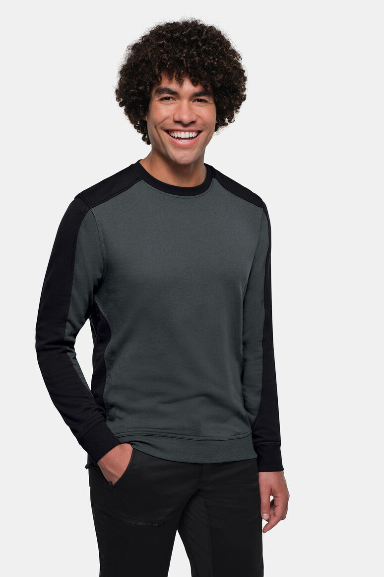 HAKRO Sweatshirt Contrast MIKRALINAR® ECO - anthrazit/schwarz