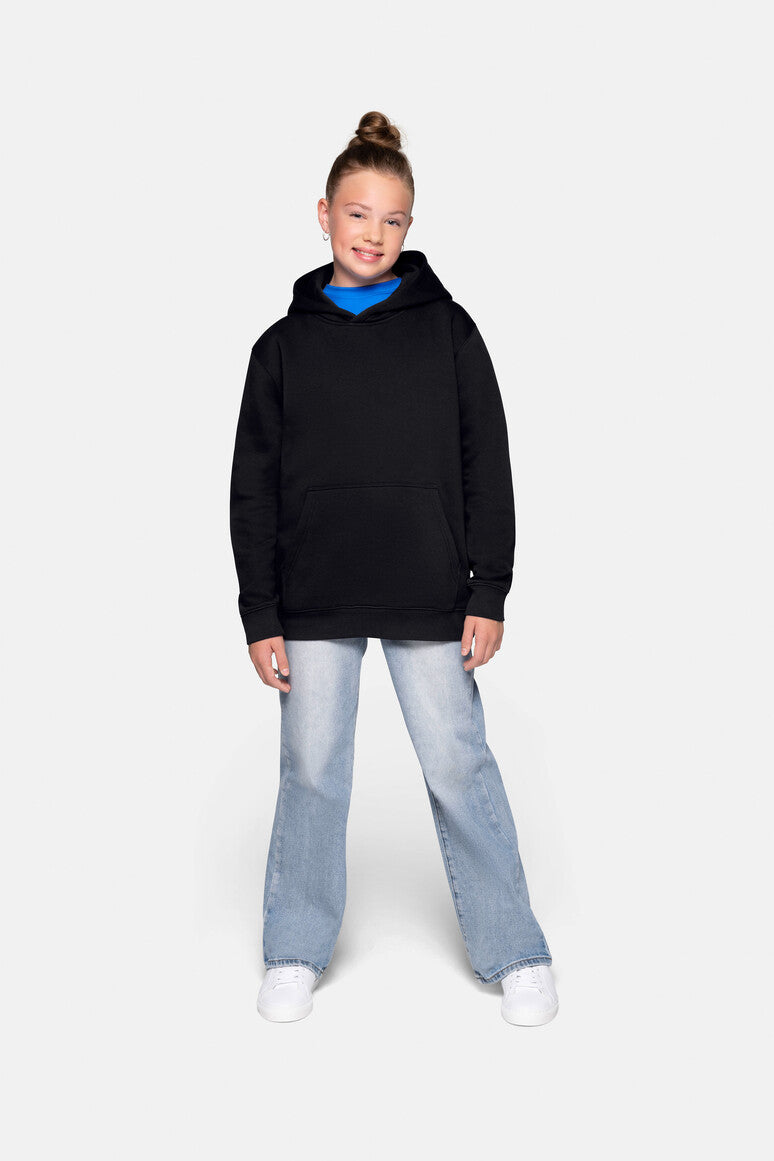 HAKRO Kinder Kapuzen-Sweatshirt Bio-Baumwolle - schwarz